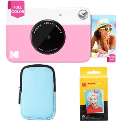 Kodak Printomatic Pełnokolorowy zestaw startowy aparatu do natychmiastowego drukowania + miękkie etui + cynk 20 sztuk papieru fotograficznego, kolorowe zdjęcia na papierze samoprzylepnym 5 x 7,6 cm, Kodak Printomatic Pełnokolorowy zestaw startowy aparatu do natychmiastowego drukowania + miękkie etui + cynk 20 sztuk papieru fotograficznego, kolorowe zdjęcia na papierze samoprzylepnym 5 x 7,6 cm,