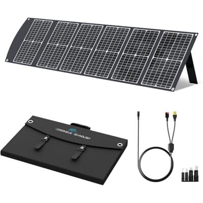 Ecosonique Technology Ecosonique składany panel słoneczny 100 W, sprawność 23,5% i szybkie ładowanie 45 W PD, monokrystaliczny moduł solarny z USB-C PD3.0 USB-A QC3.0 wyjście 20 V DC, regulowany stojak do stacji zasilania Ecosonique Technology Ecosonique składany panel słoneczny 100 W, sprawność 23,5% i szybkie ładowanie 45 W PD, monokrystaliczny moduł solarny z USB-C PD3.0 USB-A QC3.0 wyjście 20 V DC, regulowany stojak do stacji zasilania