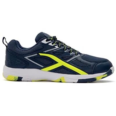 HBFS-2M051-3-9 HUNDRED Xoom Non-Marking Professional Badminton Shoes for Men Material: Faux Leather Suitable for Indoor Tennis, Squash, Table Tennis, Basketball & Padel (Navy/Lime, Size: EU 43, UK 9, US 10) HBFS-2M051-3-9 HUNDRED Xoom Non-Marking Professional Badminton Shoes for Men Material: Faux Leather Suitable for Indoor Tennis, Squash, Table Tennis, Basketball & Padel (Navy/Lime, Size: EU 43, UK 9, US 10)