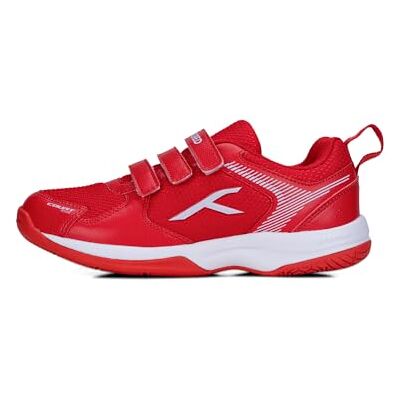 HBFS-3M001-4-6.0 HUNDRED Court Star Non-Marking Professional Badminton Shoes for Mens X-Cushion Protection Suitable for Indoor Tennis, Squash, Table Tennis, Basketball & Padel (Red/White, Size: EU 40, UK 6, US 7) HBFS-3M001-4-6.0 HUNDRED Court Star Non-Marking Professional Badminton Shoes for Mens X-Cushion Protection Suitable for Indoor Tennis, Squash, Table Tennis, Basketball & Padel (Red/White, Size: EU 40, UK 6, US 7)