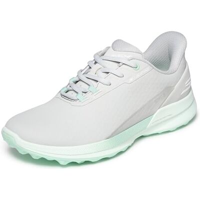 123147 Skechers GO Damskie syntetyczne sznurowane buty golfowe Spike Less, jasnoszare/Aqua, 3 UK 123147 Skechers GO Damskie syntetyczne sznurowane buty golfowe Spike Less, jasnoszare/Aqua, 3 UK