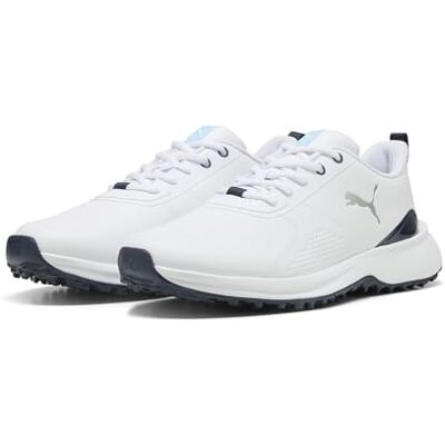 312993 PUMA Męskie Fusion Grip 6 Evo buty golfowe, białe srebro, 43 EU, Puma Biały PUMA Srebrny, 43 EU 312993 PUMA Męskie Fusion Grip 6 Evo buty golfowe, białe srebro, 43 EU, Puma Biały PUMA Srebrny, 43 EU