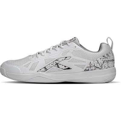 HBFS-3M002-2-7.0 HUNDRED Blade Non-Marking Professional Badminton Shoes for Men Material: TPU, Rubber Suitable for Indoor Tennis, Squash, Table Tennis, Basketball & Padel (White/Black, Size: EU 41, UK 7, US 8) HBFS-3M002-2-7.0 HUNDRED Blade Non-Marking Professional Badminton Shoes for Men Material: TPU, Rubber Suitable for Indoor Tennis, Squash, Table Tennis, Basketball & Padel (White/Black, Size: EU 41, UK 7, US 8)