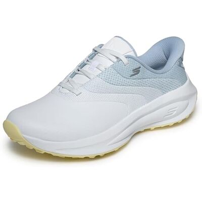 123153 Skechers Damskie buty GO Golf Syntetyczne Sznurowane Górne Spike Less Shoe, Białe/Jasnoniebieskie, 4 UK 123153 Skechers Damskie buty GO Golf Syntetyczne Sznurowane Górne Spike Less Shoe, Białe/Jasnoniebieskie, 4 UK