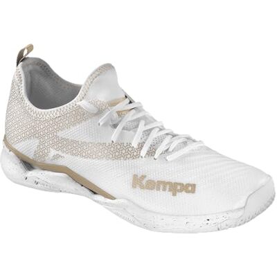 200853013 Kempa Damskie buty do piłki ręcznej Wing Lite 2.0, białe/złote, rozmiar 43 EU 200853013 Kempa Damskie buty do piłki ręcznej Wing Lite 2.0, białe/złote, rozmiar 43 EU