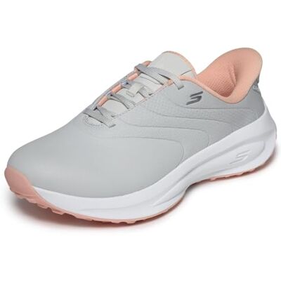 123153 Skechers Damskie Go Golf Synthetic Upper Lace Up Spike Less Buty, Jasnoszary i Różowy, 37,5 EU 123153 Skechers Damskie Go Golf Synthetic Upper Lace Up Spike Less Buty, Jasnoszary i Różowy, 37,5 EU
