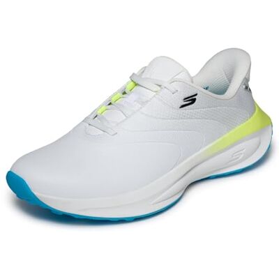 214153 Skechers GO Męskie syntetyczne sznurowane buty golfowe z kolcami mniejszymi, białe/niebieskie/żółte, 36,5 UK 214153 Skechers GO Męskie syntetyczne sznurowane buty golfowe z kolcami mniejszymi, białe/niebieskie/żółte, 36,5 UK