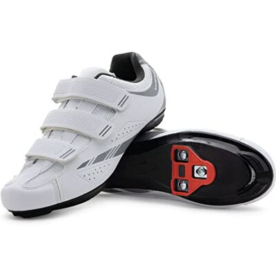 Pista100 Tommaso Pista All Purpose Ready to Ride Indoor Cycling Shoes Women Bundle wygodne, oddychające buty spinningowe, damskie korki do jazdy na rowerze halowym, wygląd kompatybilne z Delta i SPD, Biała Pista100 Tommaso Pista All Purpose Ready to Ride Indoor Cycling Shoes Women Bundle wygodne, oddychające buty spinningowe, damskie korki do jazdy na rowerze halowym, wygląd kompatybilne z Delta i SPD, Biała