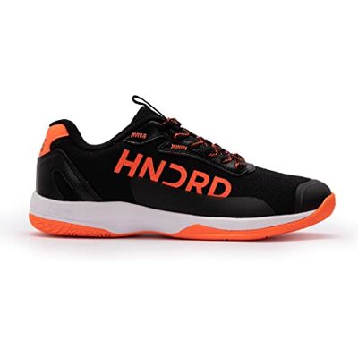 HBFS-2M052-1-11 HUNDRED Xoom Pro Non-Marking Professional Badminton Shoes for Men Material: Faux Leather Suitable for Indoor Tennis, Squash, Table Tennis, Basketball & Padel (Black/Orange, EU 45, UK 11, US 12) HBFS-2M052-1-11 HUNDRED Xoom Pro Non-Marking Professional Badminton Shoes for Men Material: Faux Leather Suitable for Indoor Tennis, Squash, Table Tennis, Basketball & Padel (Black/Orange, EU 45, UK 11, US 12)