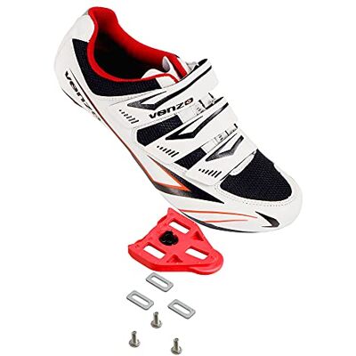 SH-R07C-PAR Venzo Męskie buty do jazdy na rowerze szosowym 3 paski kompatybilne z Look Delta i Shimano SPD-SL idealne do rowerów wyścigowych szosowych, kolor czarny SH-R07C-PAR Venzo Męskie buty do jazdy na rowerze szosowym 3 paski kompatybilne z Look Delta i Shimano SPD-SL idealne do rowerów wyścigowych szosowych, kolor czarny