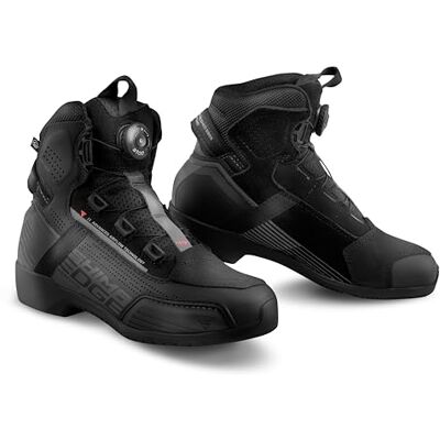 SHIMA EDGE Buty motocyklowe, męskie, damskie, skórzane, wentylowane, wodoszczelne, ATOP, ochraniacze na buty motocyklowe, sneakersy, antypoślizgowe, Damska, wentylowana, czarna, 37 EU SHIMA EDGE Buty motocyklowe, męskie, damskie, skórzane, wentylowane, wodoszczelne, ATOP, ochraniacze na buty motocyklowe, sneakersy, antypoślizgowe, Damska, wentylowana, czarna, 37 EU