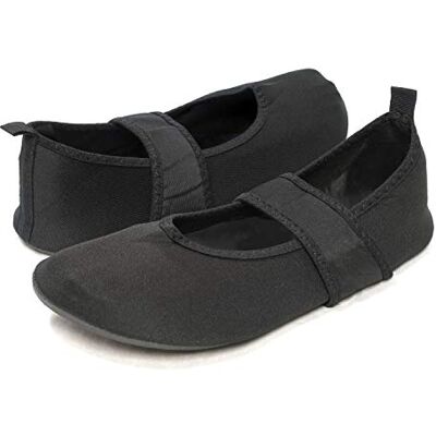 2242 Nufoot Futsole Damskie, miękkie buty do noszenia wewnątrz i na zewnątrz, składane i elastyczne obuwie do uprawiania sportu, ćwiczeń, jogi lub podróży, buty do tańca, Czarny, X-Large 2242 Nufoot Futsole Damskie, miękkie buty do noszenia wewnątrz i na zewnątrz, składane i elastyczne obuwie do uprawiania sportu, ćwiczeń, jogi lub podróży, buty do tańca, Czarny, X-Large