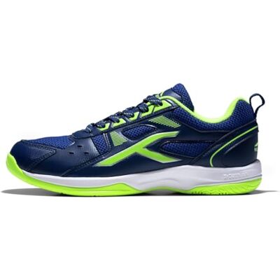HBFS-2M153-3-2 HUNDRED Raze Non-Marking Professional Badminton Shoes for Men Material: Faux Leather Suitable for Indoor Tennis, Squash, Table Tennis, Basketball & Padel (Navy/Lime, Size: EU 36, UK 2, US 3) HBFS-2M153-3-2 HUNDRED Raze Non-Marking Professional Badminton Shoes for Men Material: Faux Leather Suitable for Indoor Tennis, Squash, Table Tennis, Basketball & Padel (Navy/Lime, Size: EU 36, UK 2, US 3)