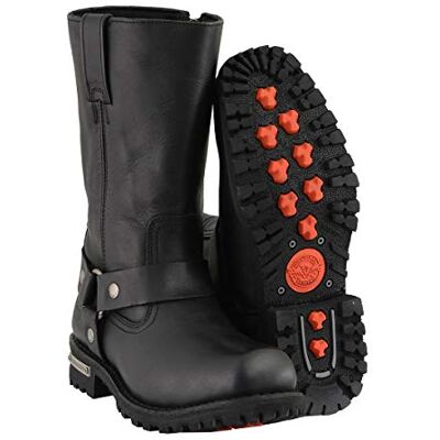 Milwaukee Męskie klasyczne buty motocyklowe z uprzężą (czarne, rozmiar 40) Milwaukee Męskie klasyczne buty motocyklowe z uprzężą (czarne, rozmiar 40)