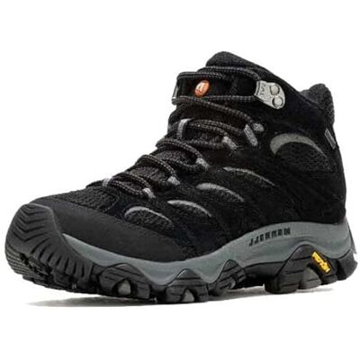 J036308 Merrell Damskie wodoodporne buty trekkingowe Moab 3 Mid GTX, czarne/szare, rozmiar 42 EU J036308 Merrell Damskie wodoodporne buty trekkingowe Moab 3 Mid GTX, czarne/szare, rozmiar 42 EU