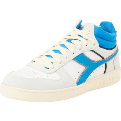 501.178563 Diadora Unisex Magic Basket Demi Cut Suede skórzane buty gimnastyczne, Royal White, 45.5 EU 501.178563 Diadora Unisex Magic Basket Demi Cut Suede skórzane buty gimnastyczne, Royal White, 45.5 EU