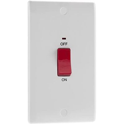 BG Electrical 872-01 dwubiegunowa duża jednostka sterująca do kuchenki ze wskaźnikiem pracy, 45 A, biała BG Electrical 872-01 dwubiegunowa duża jednostka sterująca do kuchenki ze wskaźnikiem pracy, 45 A, biała
