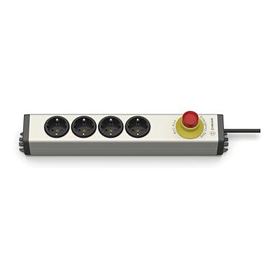 Ehmann Aluminiowa listwa zasilająca awaryjna (16A) 0819x00042033, 4-krotna z możliwością mocowania, dwubiegunowe wyłączanie garnków, przewód zasilający 2,70 m Ehmann Aluminiowa listwa zasilająca awaryjna (16A) 0819x00042033, 4-krotna z możliwością mocowania, dwubiegunowe wyłączanie garnków, przewód zasilający 2,70 m