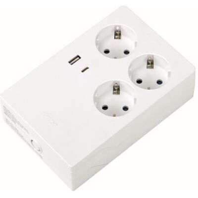 SIMON Multifix Multifix, płaska listwa zasilająca, 3 gniazda 16 A i 2 USB A+C 3A z szybkim ładowaniem, złodziej gniazd z gniazdem uziemiającym i włącznikiem światła, 250 V, 3680 W, kolor biały SIMON Multifix Multifix, płaska listwa zasilająca, 3 gniazda 16 A i 2 USB A+C 3A z szybkim ładowaniem, złodziej gniazd z gniazdem uziemiającym i włącznikiem światła, 250 V, 3680 W, kolor biały