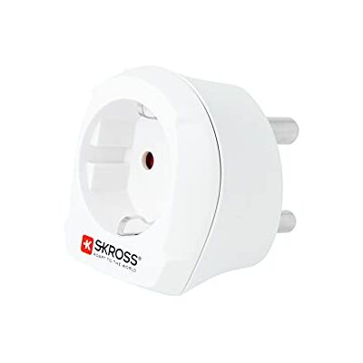 SKROSS 41251 Country Adapter Europa to South Africa, biały – nadaje się do wszystkich urządzeń uziemionych i nieuziemionych (2- i 3-biegunowy) SKROSS 41251 Country Adapter Europa to South Africa, biały – nadaje się do wszystkich urządzeń uziemionych i nieuziemionych (2- i 3-biegunowy)