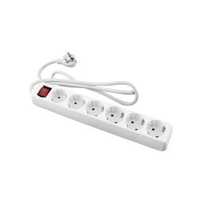 PRENDELUZ Biała listwa zasilająca Gniazda 6 Gniazda z Przełącznikiem 1,5 m Kabel 3680W 16A 250V Gniazdo Ziemi PRENDELUZ Biała listwa zasilająca Gniazda 6 Gniazda z Przełącznikiem 1,5 m Kabel 3680W 16A 250V Gniazdo Ziemi