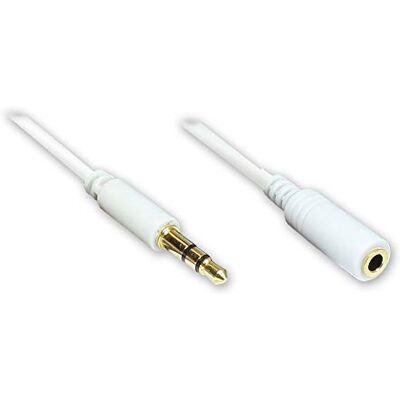 Good Connections Przedłużacz jack 3,5 mm przedłużacz audio 3-biegunowy pozłacane złącza wtyczka jack do gniazda jack wersja slim biały, 1 m Good Connections Przedłużacz jack 3,5 mm przedłużacz audio 3-biegunowy pozłacane złącza wtyczka jack do gniazda jack wersja slim biały, 1 m
