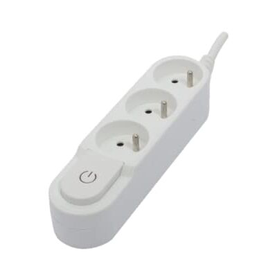 CHACON Design multiwtyczka z wyłącznikiem 3 x 16A 1,5 m płaska wtyczka biały CHACON Design multiwtyczka z wyłącznikiem 3 x 16A 1,5 m płaska wtyczka biały