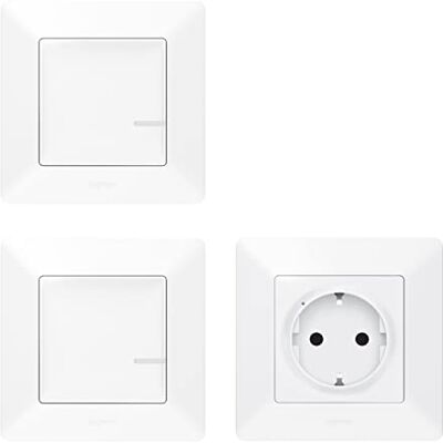 Legrand , Valena Life with Netatmo 752127 zestaw rozszerzeń, gniazdko radiowe (3680 W) + radiowy włącznik światła + bezprzewodowy nadajnik ścienny, przełączanie, opcja ściemniania, sterowanie aplikacją Legrand , Valena Life with Netatmo 752127 zestaw rozszerzeń, gniazdko radiowe (3680 W) + radiowy włącznik światła + bezprzewodowy nadajnik ścienny, przełączanie, opcja ściemniania, sterowanie aplikacją