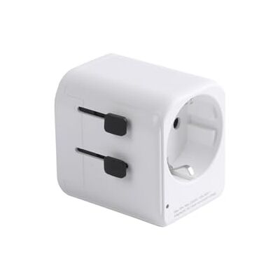 Watt&Co Kompaktowy Uniwersalny Adapter Podróżny Kompatybilny w 150 Krajach (USA, UK, Europa, Chiny) 1 Port USB-C 20W + 1 Port USB-A 18W Bezpiecznik Ochronny Biały Watt&Co Kompaktowy Uniwersalny Adapter Podróżny Kompatybilny w 150 Krajach (USA, UK, Europa, Chiny) 1 Port USB-C 20W + 1 Port USB-A 18W Bezpiecznik Ochronny Biały