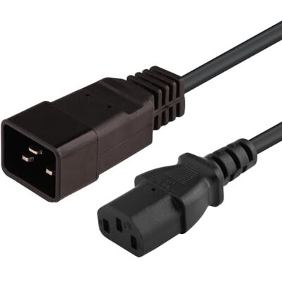 PremiumCord Przewód Połączeniowy Zasilania 230V 1m, Kabel Zasilacza IEC 320, Gniazdo do Wtyczki, IEC 320 C13 na C20, Kabel Zasilający 230V 10A, Kolor Czarny PremiumCord Przewód Połączeniowy Zasilania 230V 1m, Kabel Zasilacza IEC 320, Gniazdo do Wtyczki, IEC 320 C13 na C20, Kabel Zasilający 230V 10A, Kolor Czarny