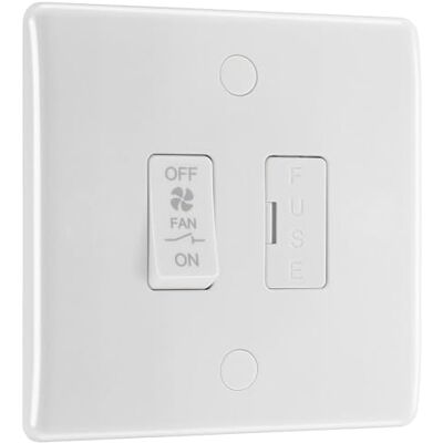 BG Electrical BG elektryczny potrójny biegun bezpiecznikowy przełącznik izolatora wentylatora, 10 A, okrągłe krawędzie, biały formowany, 815F-01 BG Electrical BG elektryczny potrójny biegun bezpiecznikowy przełącznik izolatora wentylatora, 10 A, okrągłe krawędzie, biały formowany, 815F-01