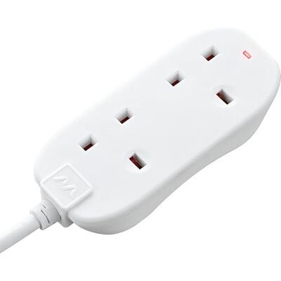 Masterplug Przedłużacz z dwoma gniazdami, 10 m, biały Masterplug Przedłużacz z dwoma gniazdami, 10 m, biały