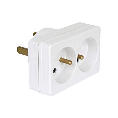 DEBFLEX Adapter wtyczki zasilającej 2P+T 20A-16A 4400W Biały luzem DEBFLEX Adapter wtyczki zasilającej 2P+T 20A-16A 4400W Biały luzem