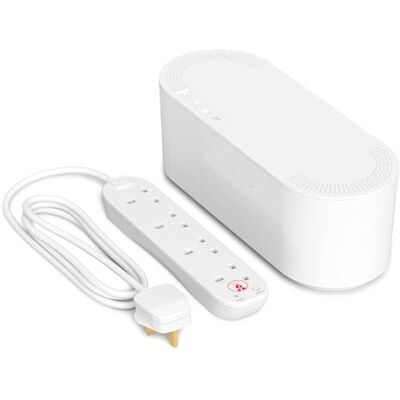 D-line Schludne pudełko na kabel z 4 gniazdami, przedłużacz 2 m, ochrona przeciwprzepięciowa 13 A, rozwiązanie do zarządzania kablami, uporządkowany przewód telewizyjny, organizer na kable na biurko, D-line Schludne pudełko na kabel z 4 gniazdami, przedłużacz 2 m, ochrona przeciwprzepięciowa 13 A, rozwiązanie do zarządzania kablami, uporządkowany przewód telewizyjny, organizer na kable na biurko,