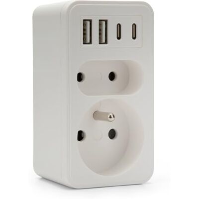 Velamp Listwa zasilająca biplite przednia 2 gniazda 16A + 6A w standardzie francuskim z 2 gniazdami USB-A i 2 gniazdami USB-C. Listwa zasilająca 6 w 1 idealna do podłączania telefonu, tabletu… Velamp Listwa zasilająca biplite przednia 2 gniazda 16A + 6A w standardzie francuskim z 2 gniazdami USB-A i 2 gniazdami USB-C. Listwa zasilająca 6 w 1 idealna do podłączania telefonu, tabletu…