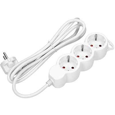 Orno Listwa zasilająca z 3 gniazdami z zabezpieczeniem przed dziećmi, 2300 W, kabel 3 m Orno Listwa zasilająca z 3 gniazdami z zabezpieczeniem przed dziećmi, 2300 W, kabel 3 m