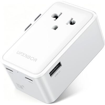UPXNBOR Nowość 2026 ultrapłaski adapter podróżny na całym świecie, uniwersalny adapter podróżny z 1 USB-A i 2 USB-C, kompaktowy adapter do USA, UK, Anglii, Japonii, Tajlandii i Australii UPXNBOR Nowość 2026 ultrapłaski adapter podróżny na całym świecie, uniwersalny adapter podróżny z 1 USB-A i 2 USB-C, kompaktowy adapter do USA, UK, Anglii, Japonii, Tajlandii i Australii