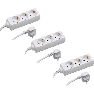 Meister 7430800 Listwa zasilająca 3-drożna, zestaw 3 szt., kabel 3 m, biały, przewód z tworzywa sztucznego, IP20, do wnętrz, listwa wtykowa, gniazdo wtykowe na stół, Tido 3-drożne Meister 7430800 Listwa zasilająca 3-drożna, zestaw 3 szt., kabel 3 m, biały, przewód z tworzywa sztucznego, IP20, do wnętrz, listwa wtykowa, gniazdo wtykowe na stół, Tido 3-drożne