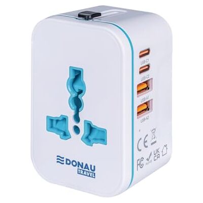 DONAU TRAVEL Uniwersalny adapter podróżny na całym świecie/z 2 USB-C, 2 USB-A/szybka ładowarka/biała/do Europy, Anglii, USA, Australii, Chin, Kanady, międzynarodowego adaptera sieciowego, uniwersalny DONAU TRAVEL Uniwersalny adapter podróżny na całym świecie/z 2 USB-C, 2 USB-A/szybka ładowarka/biała/do Europy, Anglii, USA, Australii, Chin, Kanady, międzynarodowego adaptera sieciowego, uniwersalny