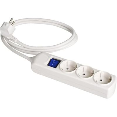 Glowster 3 gniazda wtykowe z przełącznikiem i kablem, mocowanie ścienne, 16A 250V 3680W Glowster 3 gniazda wtykowe z przełącznikiem i kablem, mocowanie ścienne, 16A 250V 3680W