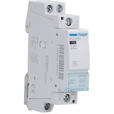 Hager ESC227 InstallationsSchütze 25A 1S+1Ö 230V Hager ESC227 InstallationsSchütze 25A 1S+1Ö 230V