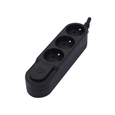 CHACON Designerski blok 3x16A z przełącznikiem 3 m Czarny CHACON Designerski blok 3x16A z przełącznikiem 3 m Czarny