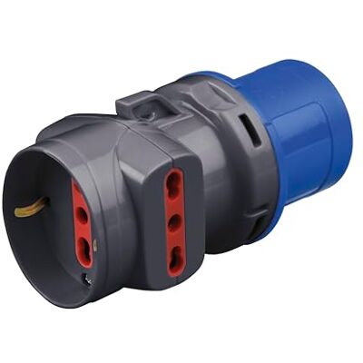 ROSI Domowy adapter przemysłowy CEE 2P+T dwukrotne gniazda + schuko 10-16A ROSI Domowy adapter przemysłowy CEE 2P+T dwukrotne gniazda + schuko 10-16A