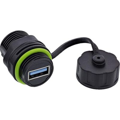 InLine Złącze kablowe USB-A, mini, wodoszczelność IP68, ekranowane, gniazdo USB-A do gniazda, dane 5 Gb/s i prąd 5 V/2 A, przedłużacz USB do użytku na zewnątrz i technologii, 69927R InLine Złącze kablowe USB-A, mini, wodoszczelność IP68, ekranowane, gniazdo USB-A do gniazda, dane 5 Gb/s i prąd 5 V/2 A, przedłużacz USB do użytku na zewnątrz i technologii, 69927R