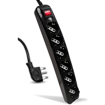 V-TAC Czarne gniazdo elektryczne 6 gniazd z przełącznikiem i kablem o długości 1,5 metra, 5 gniazd 10/16 A, dwufazowe + Schuko, wtyczka 16 A, listwa zasilająca do domu, biura, kolor czarny V-TAC Czarne gniazdo elektryczne 6 gniazd z przełącznikiem i kablem o długości 1,5 metra, 5 gniazd 10/16 A, dwufazowe + Schuko, wtyczka 16 A, listwa zasilająca do domu, biura, kolor czarny
