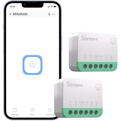 SONOFF Inteligentny przełącznik, mini moduł Wifi DIY, obsługa Alexa, Google Home, 2 pakiety, bez kabli SONOFF Inteligentny przełącznik, mini moduł Wifi DIY, obsługa Alexa, Google Home, 2 pakiety, bez kabli