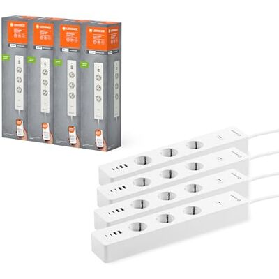 LEDVANCE Gniazdo WiFi Multi Power Socket z inteligentnymi 3 gniazdami UE i portami USB Pakiet 4 szt LEDVANCE Gniazdo WiFi Multi Power Socket z inteligentnymi 3 gniazdami UE i portami USB Pakiet 4 szt