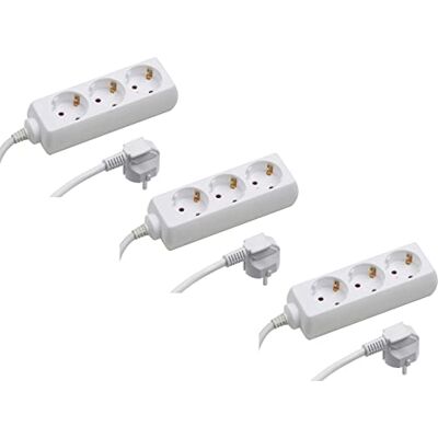 Meister Listwa zasilająca z 3 gniazdami – 3 sztuki – kabel 5 m – biały – przewód z tworzywa sztucznego – IP20 do wnętrz/listwa zasilająca/gniazdko stołowe/Tido 3-krotne / 7430470 Meister Listwa zasilająca z 3 gniazdami – 3 sztuki – kabel 5 m – biały – przewód z tworzywa sztucznego – IP20 do wnętrz/listwa zasilająca/gniazdko stołowe/Tido 3-krotne / 7430470