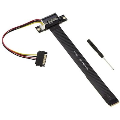 KALEA-INFORMATIQUE Adapter Riser Gen 4.0 do gniazda M2 M Key do portu PCIe x4 żeńskiego, długość 20 cm. Orientacja w osi i przepustowość Gen4 8 GB/s KALEA-INFORMATIQUE Adapter Riser Gen 4.0 do gniazda M2 M Key do portu PCIe x4 żeńskiego, długość 20 cm. Orientacja w osi i przepustowość Gen4 8 GB/s