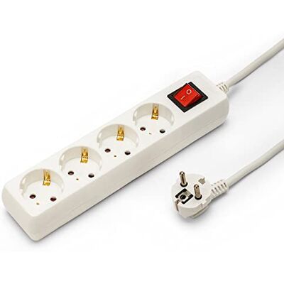 Velamp Listwa zasilająca standardowa Schuko x16A, z wyłącznikiem, kabel o długości 1m, H05VV-F3G1.0MM2, CE Velamp Listwa zasilająca standardowa Schuko x16A, z wyłącznikiem, kabel o długości 1m, H05VV-F3G1.0MM2, CE